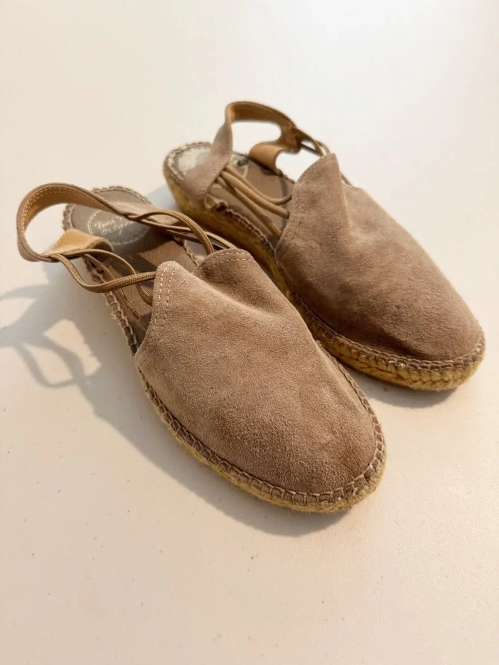 Toni‎ Pons Nuria Wedges Size 7.5 Suede Espadrille Slingback Shoes Retro Coastal